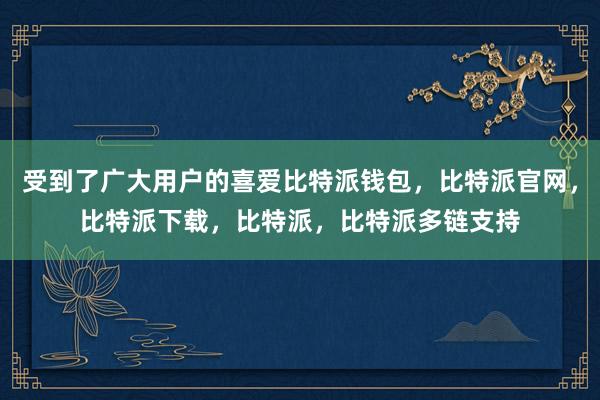 受到了广大用户的喜爱比特派钱包，比特派官网，比特派下载，比特派，比特派多链支持