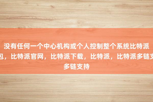 没有任何一个中心机构或个人控制整个系统比特派钱包，比特派官网，比特派下载，比特派，比特派多链支持