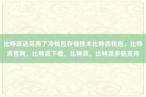 比特派还采用了冷钱包存储技术比特派钱包，比特派官网，比特派下载，比特派，比特派多链支持