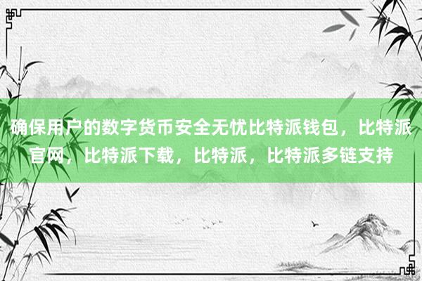 确保用户的数字货币安全无忧比特派钱包，比特派官网，比特派下载，比特派，比特派多链支持