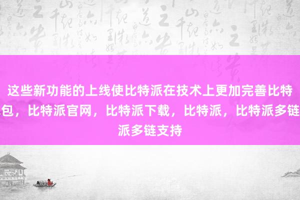 这些新功能的上线使比特派在技术上更加完善比特派钱包，比特派官网，比特派下载，比特派，比特派多链支持