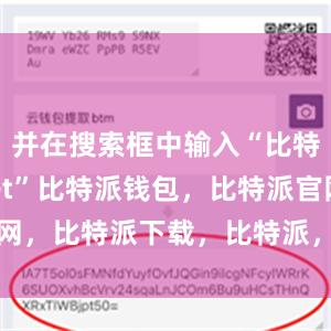 并在搜索框中输入“比特派wallet”比特派钱包，比特派官网，比特派下载，比特派，比特派多链支持