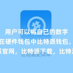 用户可以将自己的数字货币存储在硬件钱包中比特派钱包，比特派官网，比特派下载，比特派，比特派多链支持